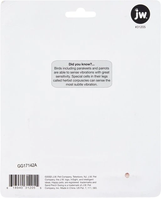 JW Pet InSight Sand Bird Perch Swing, Small JW Pet InSight Sand Bird Perch Swing -Pet Toy Elegant Shop 102138 PT1. SY630 V1518451473