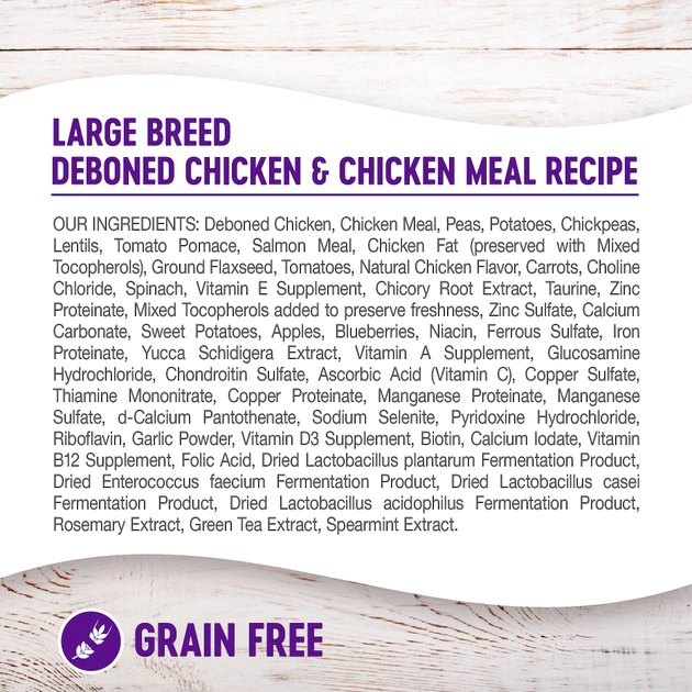 Wellness Grain-Free Complete Health Large Breed Adult Deboned Chicken & Chicken Meal Recipe Dry Dog Food, 24-lb bag Wellness Grain-Free Complete Health Large Breed Adult Deboned Chicken & Chicken Meal Recipe Dry Dog Food -Pet Toy Elegant Shop 106882 PT3. SY630 V1605759141