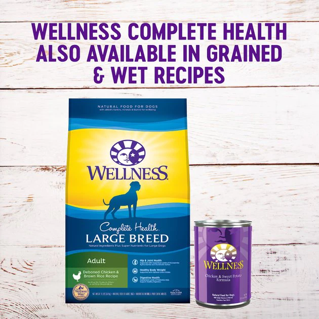 Wellness Grain-Free Complete Health Large Breed Adult Deboned Chicken & Chicken Meal Recipe Dry Dog Food, 24-lb bag Wellness Grain-Free Complete Health Large Breed Adult Deboned Chicken & Chicken Meal Recipe Dry Dog Food -Pet Toy Elegant Shop 106882 PT6. SY630 V1605739964