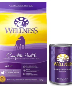 Wellness Complete Health Adult Deboned Chicken & Oatmeal Recipe Dry Food + Chicken & Sweet Potato Formula Canned Dog Food
