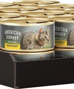 American Journey||Wellness American Journey Minced Chicken & Salmon Recipe in Gravy Grain-Free Canned Cat Food, 3-oz, case of 24 + Wellness Complete Health Natural Minced Salmon Dinner Grain-Free Canned Cat Food, 3-oz, case of 24 -Pet Toy Elegant Shop 297756 PT3. SY630 V1621300962
