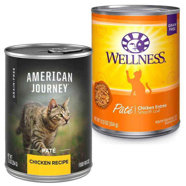American Journey Pate Chicken Recipe Grain-Free Canned Cat Food, 12.5-oz, case of 12 + Wellness Complete Health Pate Chicken Entree Grain-Free Canned Cat Food, 12.5-oz, case of 12 American Journey||Wellness American Journey Pate Chicken Recipe Grain-Free Canned Cat Food, 12.5-oz, case of 12 + Wellness Complete Health Pate Chicken Entree Grain-Free Canned Cat Food, 12.5-oz, case of 12 -Pet Toy Elegant Shop 297788 MAIN. SY630 V1621260766