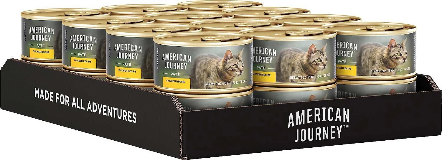 American Journey Pate Chicken Recipe Grain-Free Canned Cat Food, 3-oz, case of 24 + Wellness Complete Health Pate Chicken Entree Grain-Free Canned Cat Food, 3-oz, case of 24 American Journey||Wellness American Journey Pate Chicken Recipe Grain-Free Canned Cat Food, 3-oz, case of 24 + Wellness Complete Health Pate Chicken Entree Grain-Free Canned Cat Food, 3-oz, case of 24 -Pet Toy Elegant Shop 297790 PT3. SY630 V1623251550