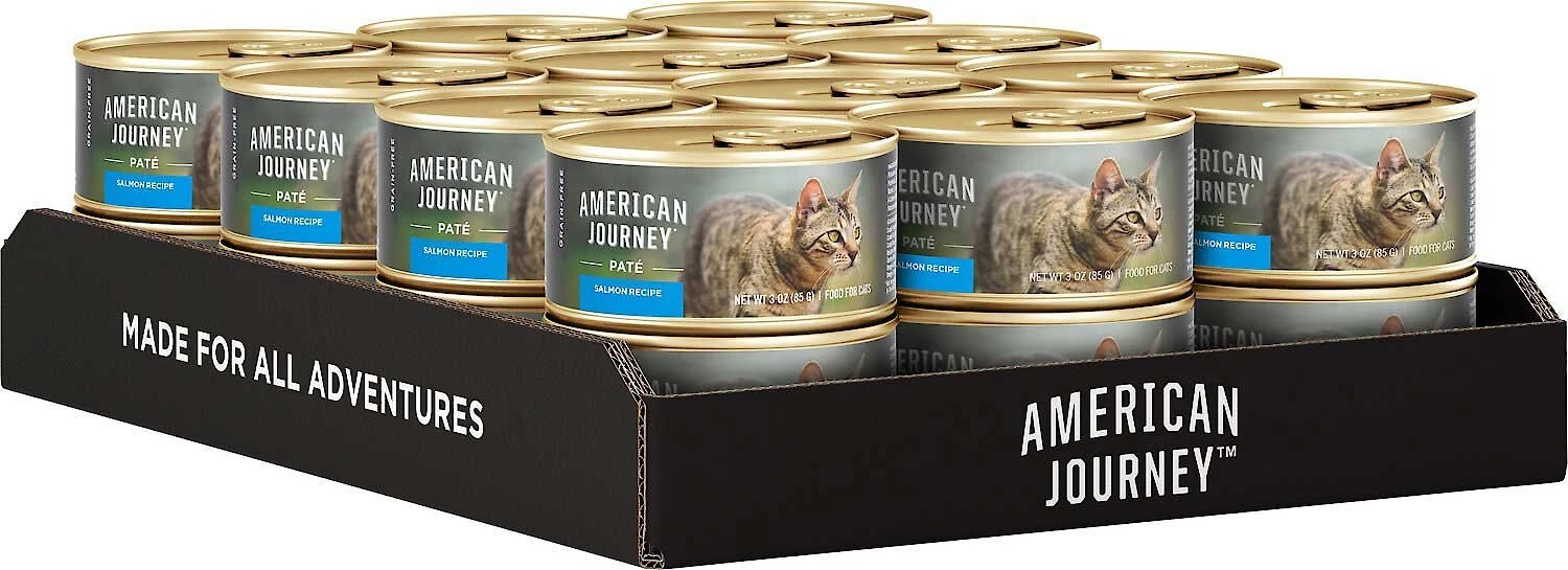 American Journey Pate Salmon Recipe Grain-Free Canned Cat Food, 3-oz, case of 24 + Wellness Complete Health Turkey & Salmon Formula Grain-Free Canned Cat Food, 3-oz, case of 24 American Journey||Wellness American Journey Pate Salmon Recipe Grain-Free Canned Cat Food, 3-oz, case of 24 + Wellness Complete Health Turkey & Salmon Formula Grain-Free Canned Cat Food, 3-oz, case of 24 -Pet Toy Elegant Shop 297798 PT3. SY630 V1623255465