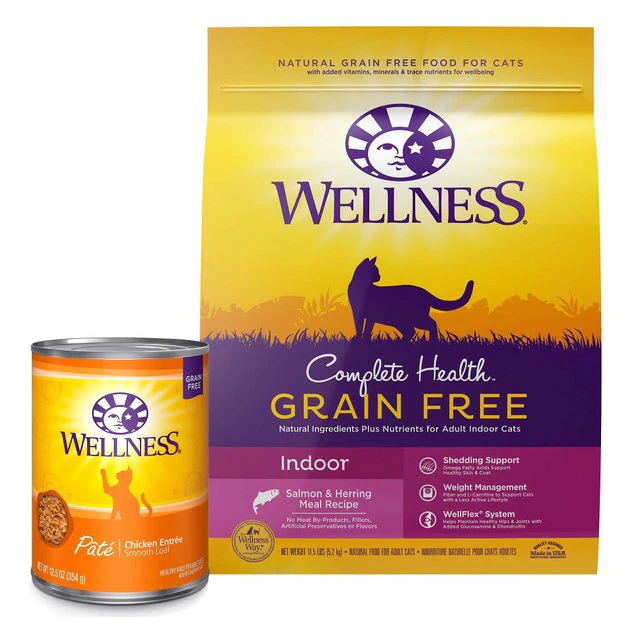 Wellness Complete Health Pate Chicken Entree Grain-Free Canned Cat Food, 12.5-oz, case of 12 + Wellness Complete Health Natural Grain-Free Salmon & Herring Dry Cat Food, 11.5-lb bag Wellness Complete Health Pate Chicken Entree Grain-Free Canned Cat Food, 12.5-oz, case of 12 + Wellness Complete Health Natural Grain-Free Salmon & Herring Dry Cat Food, 11.5-lb bag -Pet Toy Elegant Shop 298668 MAIN. SY630 V1621305135