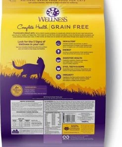Wellness Complete Health Pate Chicken Entree Grain-Free Canned Cat Food, 3-oz, case of 24 + Wellness Complete Health Natural Grain-Free Salmon & Herring Dry Cat Food, 11.5-lb bag -Pet Toy Elegant Shop 298670 PT4. SY630 V1621302135