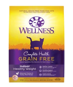 Wellness Complete Health Poultry Lovers Pate Variety Pack Grain-Free Canned Cat Food, 5.5-oz, case of 30 + Wellness Complete Health Grain-Free Indoor Healthy Weight Chicken Recipe Dry Cat Food, 11.5-lb bag -Pet Toy Elegant Shop 298674 PT4. SY630 V1621989452