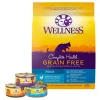 Wellness Complete Health Poultry Lovers Pate Variety Pack Grain-Free Canned Cat Food, 5.5-oz, case of 30 + Wellness Complete Health Natural Grain-Free Deboned Chicken & Chicken Meal Dry Cat Food, 11.5-lb bag