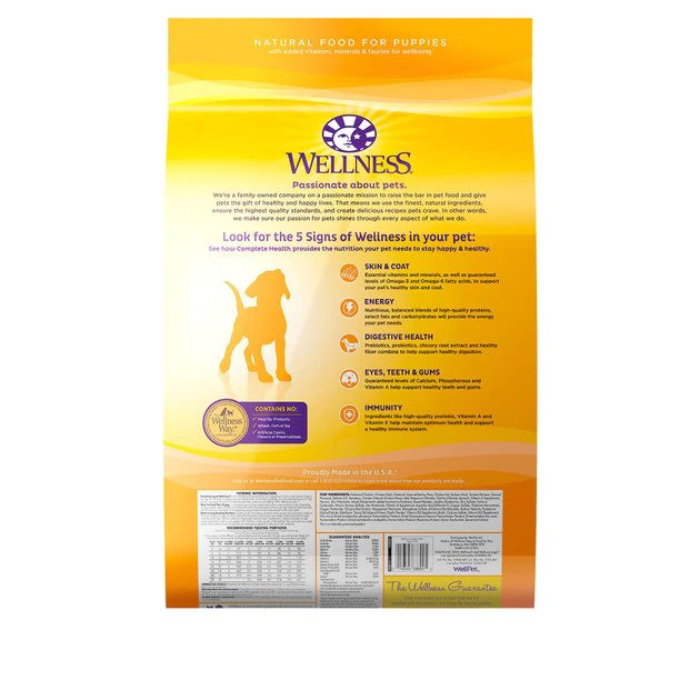 Wellness Complete Health Puppy Deboned Chicken, Oatmeal & Salmon Meal Recipe Dry Dog Food, 15-lb bag + Wellness Complete Health Just for Puppy Canned Dog Food, 12.5-oz, case of 12 Wellness Complete Health Puppy Deboned Chicken, Oatmeal & Salmon Meal Recipe Dry Dog Food, 15-lb bag + Wellness Complete Health Just for Puppy Canned Dog Food, 12.5-oz, case of 12 -Pet Toy Elegant Shop 298682 PT1. SY630 V1621982900