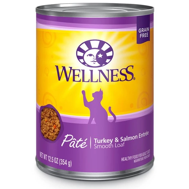 Wellness Complete Health Turkey & Salmon Formula Grain-Free Canned Cat Food, 12.5-oz, case of 12 + Wellness Complete Health Natural Grain-Free Salmon & Herring Dry Cat Food, 11.5-lb bag Wellness Complete Health Turkey & Salmon Formula Grain-Free Canned Cat Food, 12.5-oz, case of 12 + Wellness Complete Health Natural Grain-Free Salmon & Herring Dry Cat Food, 11.5-lb bag -Pet Toy Elegant Shop 298690 PT1. SY630 V1621984635