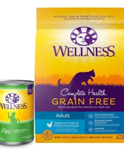 Wellness Complete Health Turkey Formula Grain-Free Canned Cat Food, 12.5-oz, case of 12 + Wellness Complete Health Natural Grain-Free Deboned Chicken & Chicken Meal Dry Cat Food, 11.5-lb bag