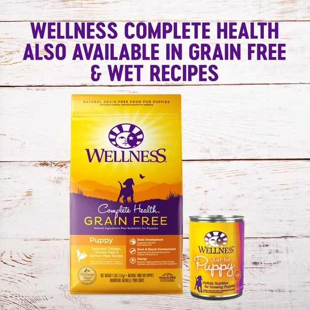 Wellness Large Breed Complete Health Puppy Deboned Chicken, Brown Rice & Salmon Meal Recipe Dry Dog Food, 30-lb bag + Wellness Complete Health Just for Puppy Canned Dog Food, 12.5-oz, case of 12 Wellness Large Breed Complete Health Puppy Deboned Chicken, Brown Rice & Salmon Meal Recipe Dry Dog Food, 30-lb bag + Wellness Complete Health Just for Puppy Canned Dog Food, 12.5-oz, case of 12 -Pet Toy Elegant Shop 298728 PT6. SY630 V1621985848