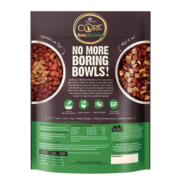 Wellness Small Breed Complete Health Adult Turkey & Oatmeal Recipe Dry Dog Food, 12-lb bag + Wellness CORE Bowl Boosters Bare Turkey Freeze-Dried Dog Food Mixer or Topper, 4-oz bag Wellness Small Breed Complete Health Adult Turkey & Oatmeal Recipe Dry Dog Food, 12-lb bag + Wellness CORE Bowl Boosters Bare Turkey Freeze-Dried Dog Food Mixer or Topper, 4-oz bag -Pet Toy Elegant Shop 298746 PT4. SY630 V1621987423