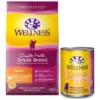 Wellness Small Breed Complete Health Puppy Turkey, Oatmeal & Salmon Meal Recipe Dry Dog Food, 4-lb bag + Wellness Complete Health Just for Puppy Canned Dog Food, 12.5-oz, case of 12 2 Wellness Small Breed Complete Health Puppy Turkey, Oatmeal & Salmon Meal Recipe Dry Dog Food, 4-lb bag + Wellness Complete Health Just for Puppy Canned Dog Food, 12.5-oz, case of 12 -Pet Toy Elegant Shop 298748 MAIN. SY630 V1621306640