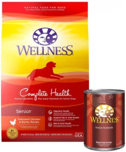 Wellness Complete Health Senior Deboned Chicken & Barley Recipe Dry Dog Food + Canned Dog Food
