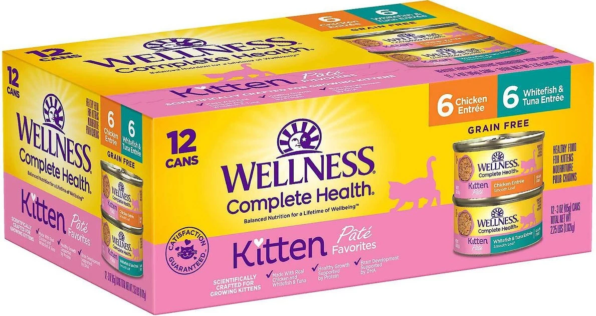 Wellness Complete Health Natural Grain-Free Deboned Chicken & Chicken Meal Dry Kitten Food + Kitten Variety Pack Grain-Free Canned Cat Food Wellness Complete Health Natural Grain-Free Deboned Chicken & Chicken Meal Dry Kitten Food + Kitten Variety Pack Grain-Free Canned Cat Food -Pet Toy Elegant Shop 353443 PT5. SY630 V1639527384