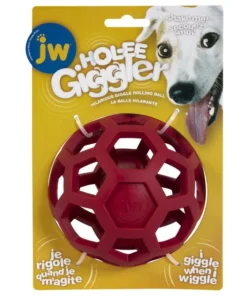 JW Pet Hol-ee Giggler Dog Toy, Red