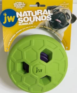 JW Pet Natural Sounds Rumbler Dog Toy, Green