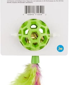 JW Pet Cataction Feather Ball with Bell Cat Toy -Pet Toy Elegant Shop 53412 PT2. SY630 V1526316596