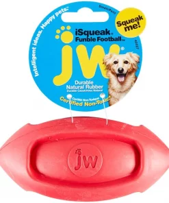 JW Pet iSqueak Funble Football Dog Toy, Color Varies