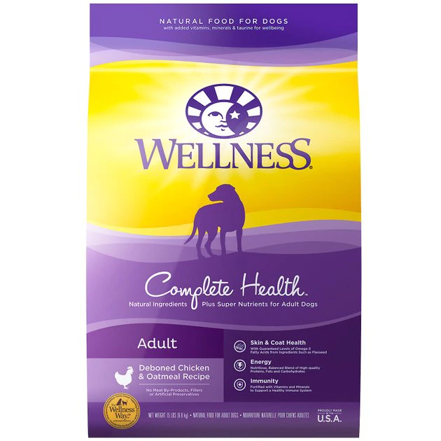 Wellness Complete Health Adult Deboned Chicken & Oatmeal Recipe Dry Dog Food, 5-lb bag Wellness Complete Health Adult Deboned Chicken & Oatmeal Recipe Dry Dog Food -Pet Toy Elegant Shop 95658 MAIN. SY630 V1605883643