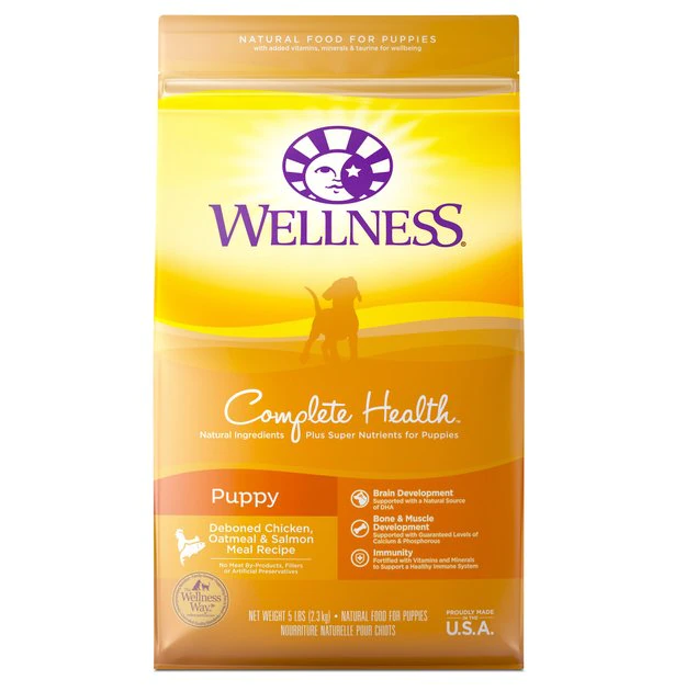 Wellness Complete Health Puppy Deboned Chicken, Oatmeal & Salmon Meal Recipe Dry Dog Food 3 Wellness Complete Health Puppy Deboned Chicken, Oatmeal & Salmon Meal Recipe Dry Dog Food