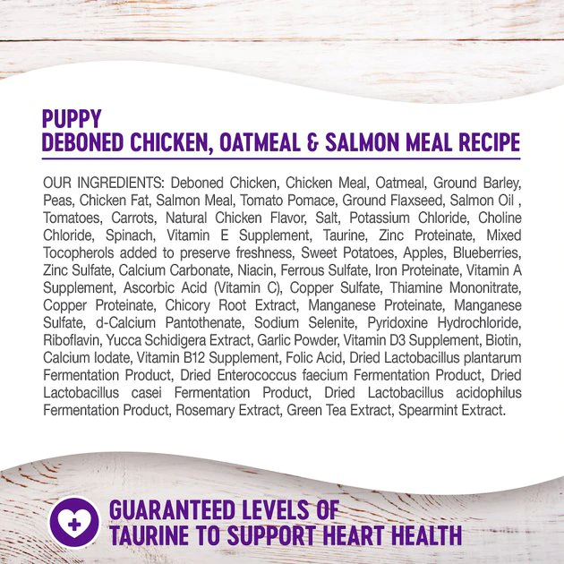 Wellness Complete Health Puppy Deboned Chicken, Oatmeal & Salmon Meal Recipe Dry Dog Food 6 Wellness Complete Health Puppy Deboned Chicken, Oatmeal & Salmon Meal Recipe Dry Dog Food - Image 4
